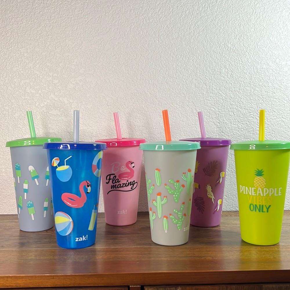 Zak! Summer Themed Plastic Cups - Set of 6